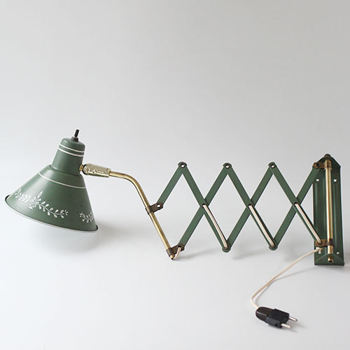 vintage green Scissor Lamp