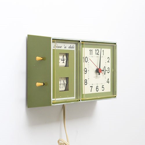 vintage westclox green wall clock (재입고)