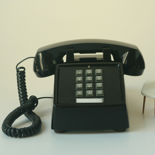 vintage Black desk button phone