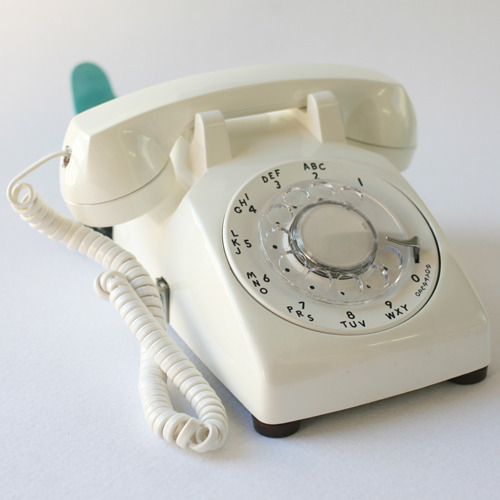 vintage white rotary desk phone