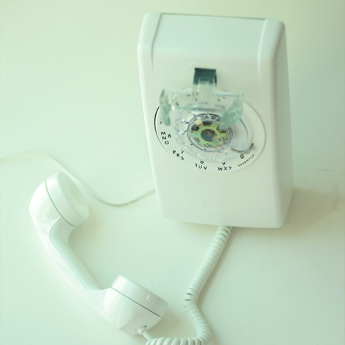 vintage snow white wall phone