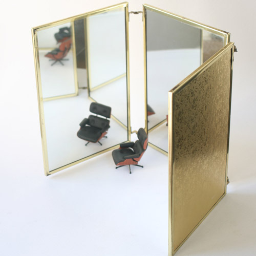vintage triple folding mirror 