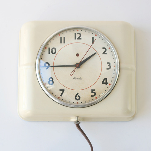 vintage westclox cream wall clock 리빙센스 제품 