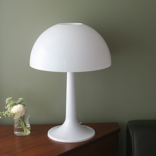 vintage white mushroom lamp