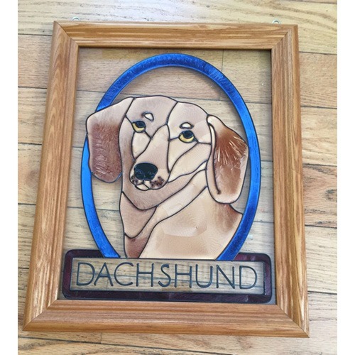 Dachshund Stained Glass 