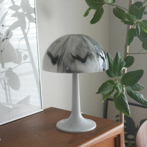 vintage marbled mushroom lamp