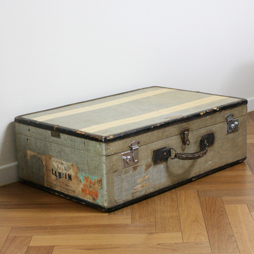 Vintage tweed Suitcase(L)