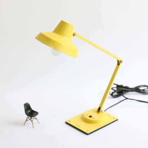       vintage yellow desk lamp 