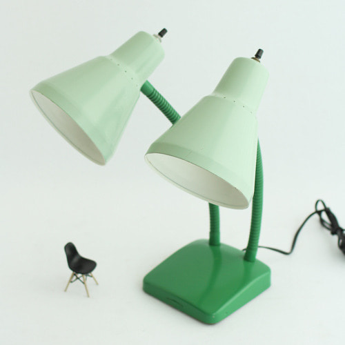 vintage green 2 cone lamp 