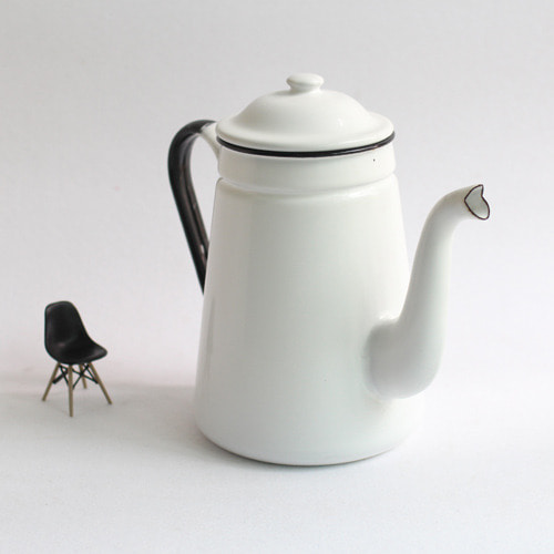 vintage white teapot