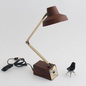 vintage BROWN desk lamp