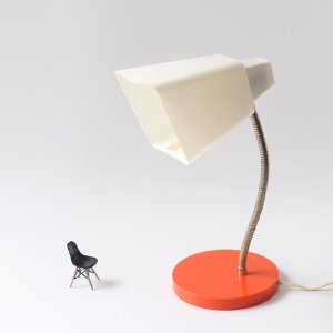 vintage plastic white &amp; orange lamp