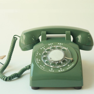           vintage green rotary telephone 