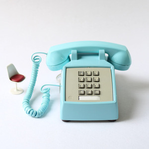             vintage sky blue desk phone 
