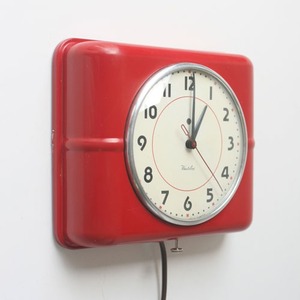 vintage westclox red wall clock 