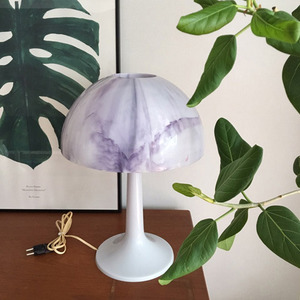 vintage purple marbled mushroom lamp