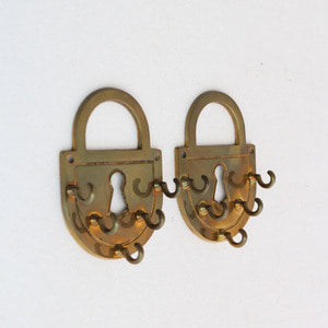 vintage brass wall hook (3 set) 