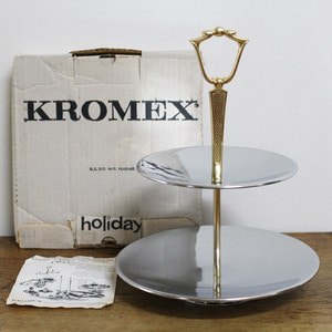 vintage  Kromex Tier Tidbit Serving Tray 