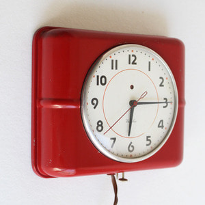 vintage westclox red wall clock 