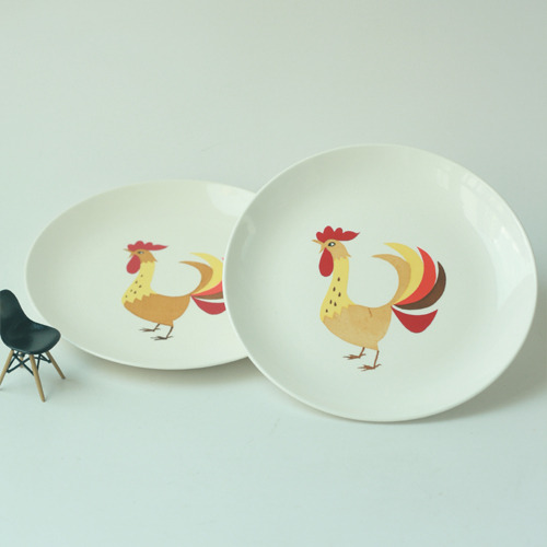 vintage rooster plate JAPAN