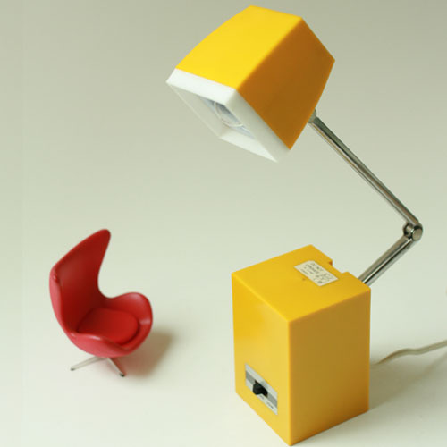 vintage folding yellow desk lamp