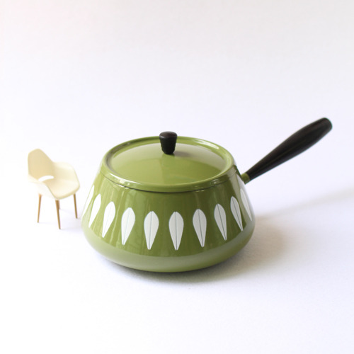vintage cathrineholm fondue pot (green)