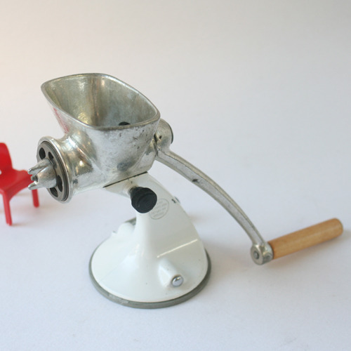 vintage white  food grinder