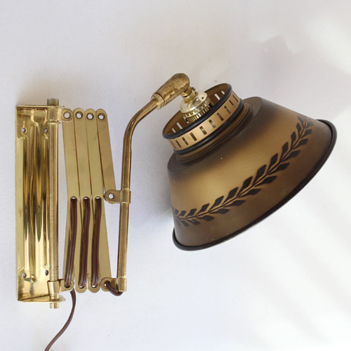vintage gold brown Scissor Lamp