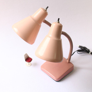 vintage pink 2 cone lamp